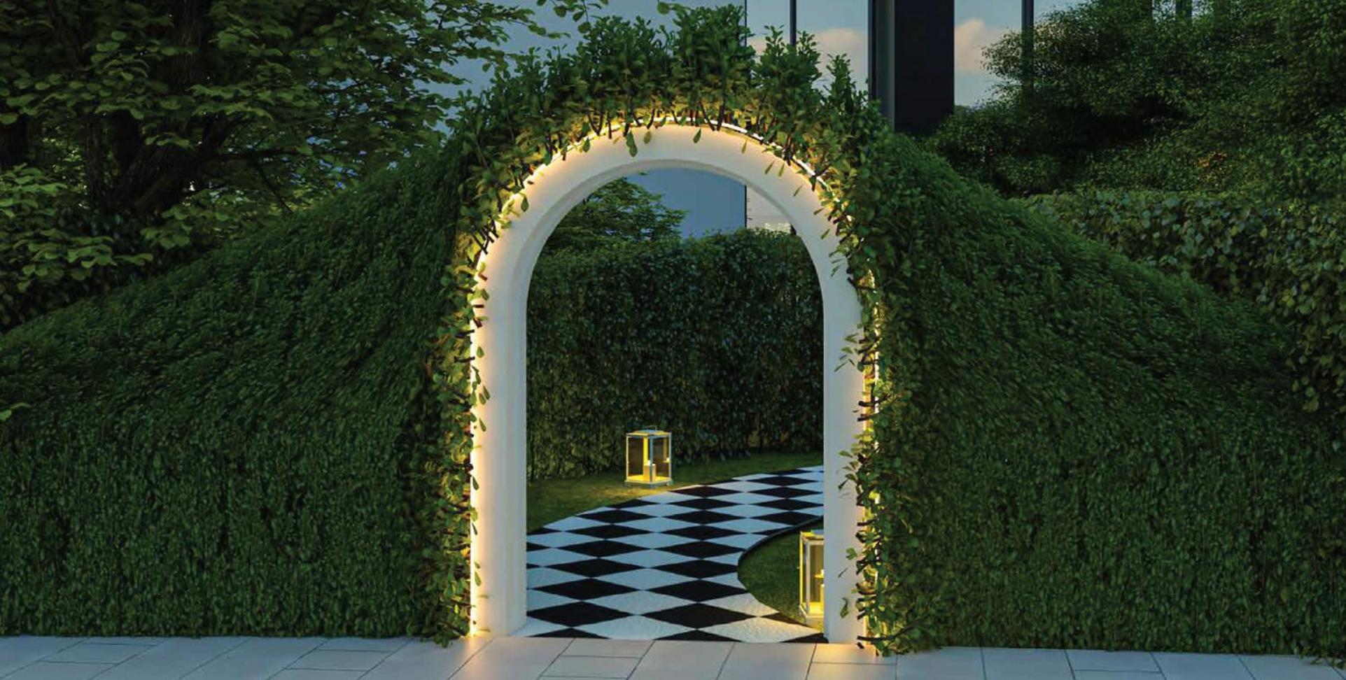 凯撒宫殿蓝水酒店 迪拜 外观 照片 The entrance to the garden
